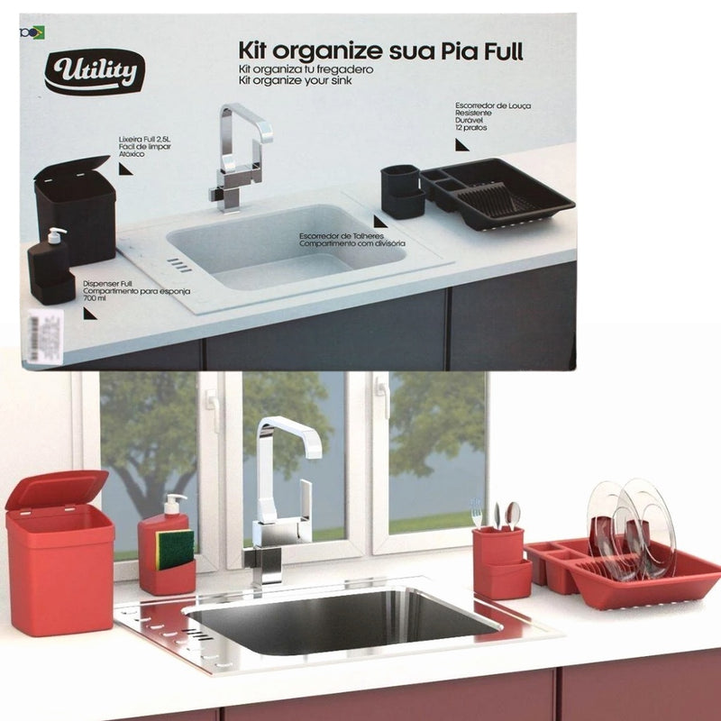 Kit 4 Peças - Organize Sua Pia