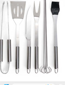 Kit Churrasco - 9 Peças de Inox com Maleta