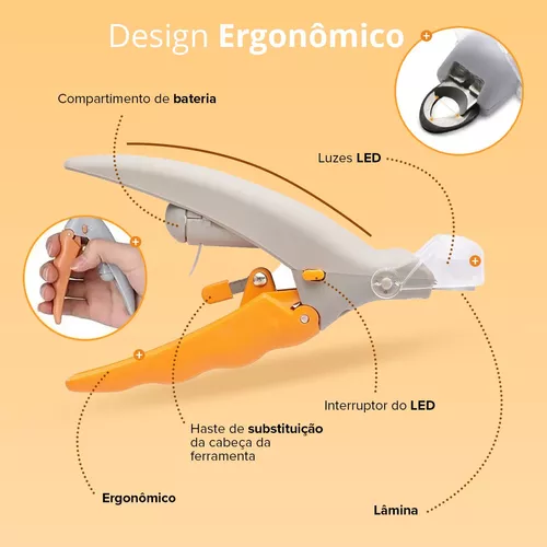 Alicate de Unha Pet com LED