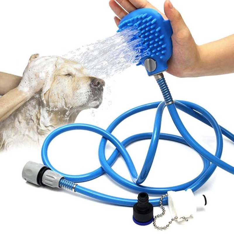 Escova de Banho Com Mangueira Para Pet