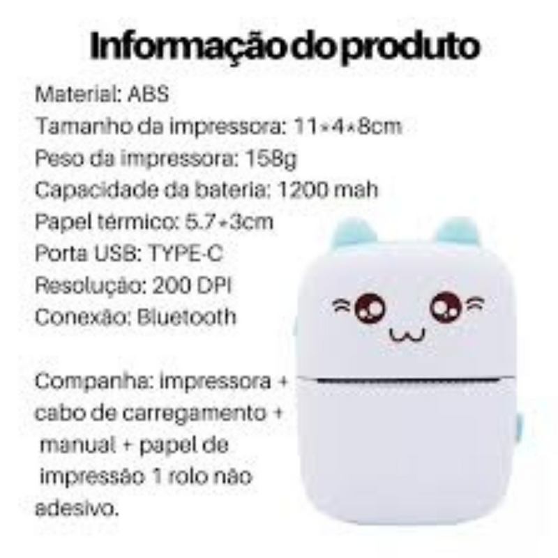 Mini Impressora Termica Portatil