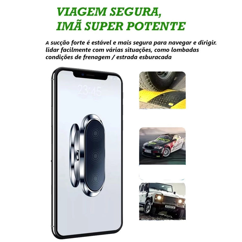 Suporte para Carro Magnético Rotativo Com Imã Para Celular