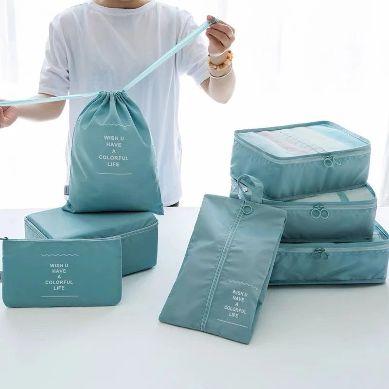 Kit 7 Peças Bolsas Organizadoras Para Mala/Mochila