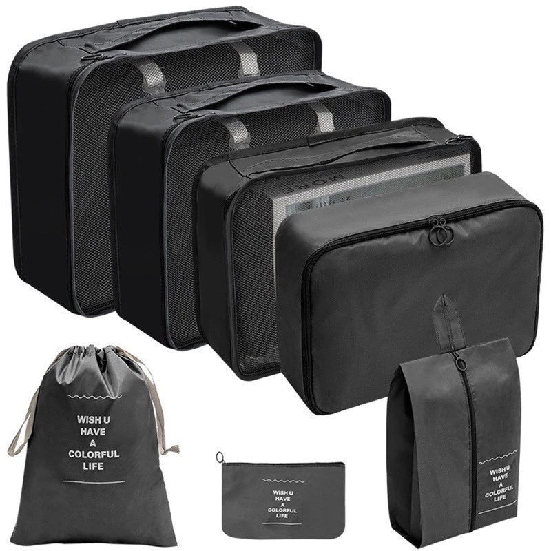 Kit 7 Peças Bolsas Organizadoras Para Mala/Mochila