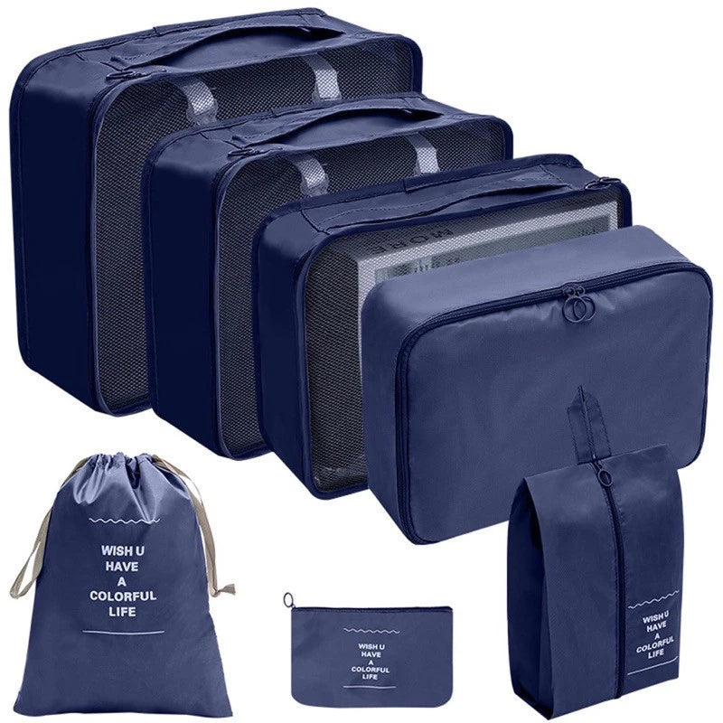 Kit 7 Peças Bolsas Organizadoras Para Mala/Mochila