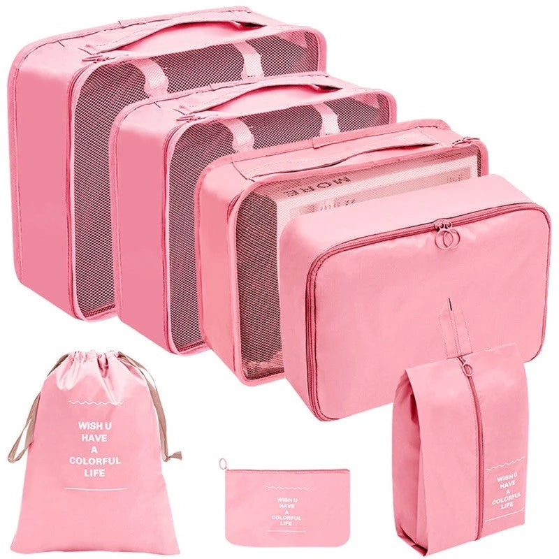 Kit 7 Peças Bolsas Organizadoras Para Mala/Mochila