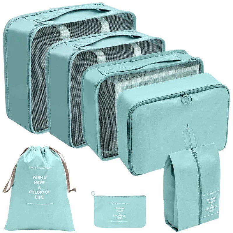 Kit 7 Peças Bolsas Organizadoras Para Mala/Mochila