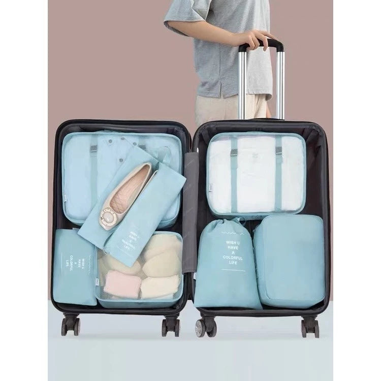 Kit 7 Peças Bolsas Organizadoras Para Mala/Mochila
