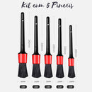 Kit Para Lavagem Automotiva - 5 Pincéis de Detalhamento + 1 Luva de Microfibra