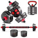 Kit 6 em 1 de Halteres, Barra e Kettlebell - Peso para Musculação e Treino em Casa