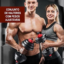 Kit 6 em 1 de Halteres, Barra e Kettlebell - Peso para Musculação e Treino em Casa