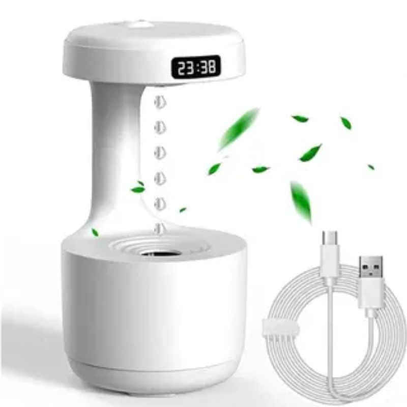 Umidificador Gotas De Água Com Relógio Digital