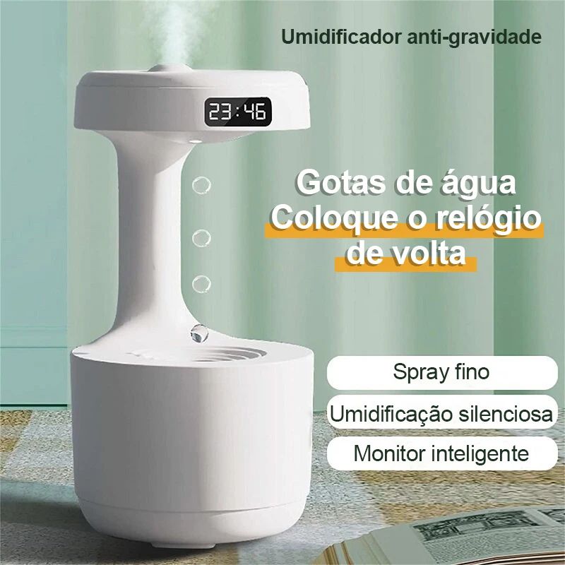 Umidificador Gotas De Água Com Relógio Digital