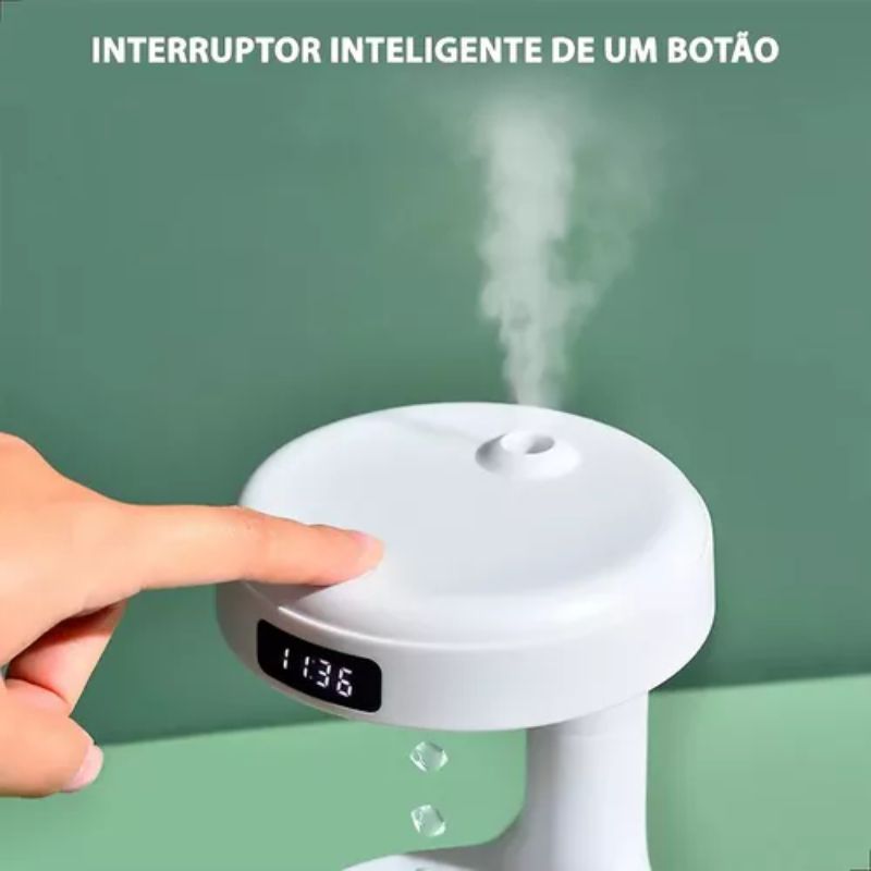 Umidificador Gotas De Água Com Relógio Digital