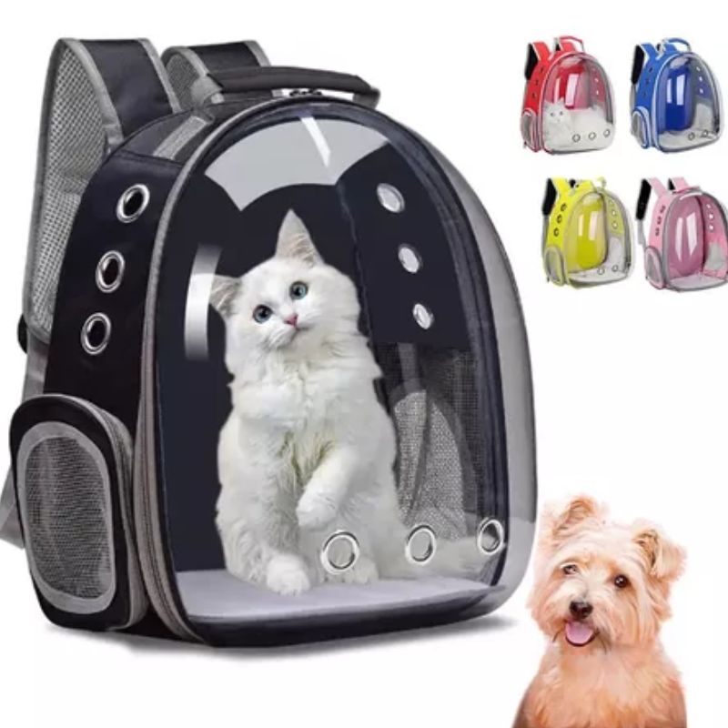Mochila Transparente para Transporte de Cães e Gatos