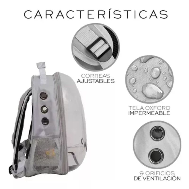 Mochila Transparente para Transporte de Cães e Gatos