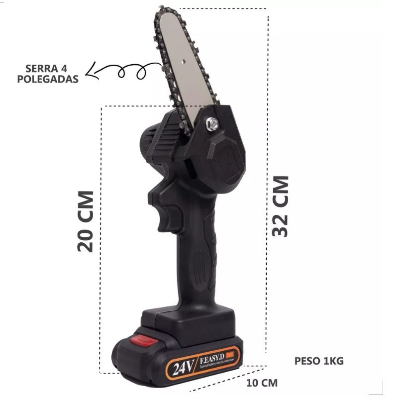 Mini Motosserra - Bateria Recarregável