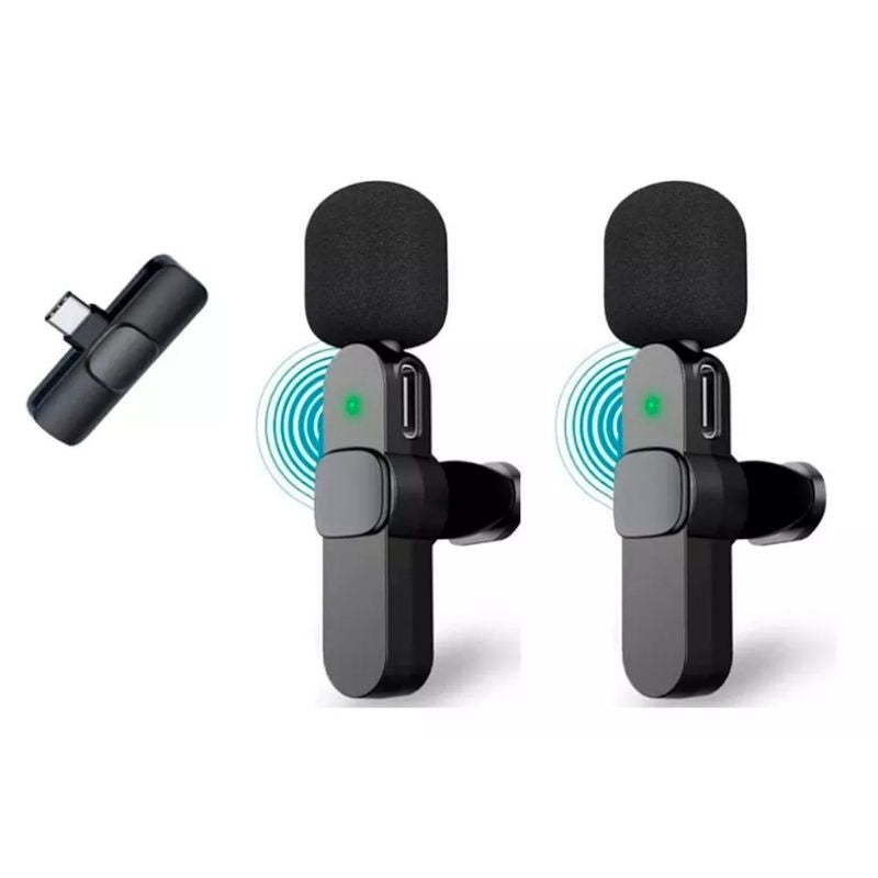 Microfone Celular Sem Fio Duplo - Tipo C