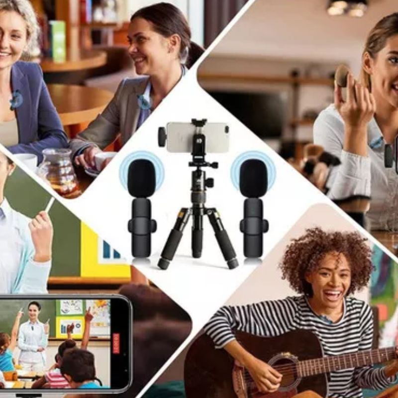 Microfone Celular Sem Fio Duplo - Tipo C
