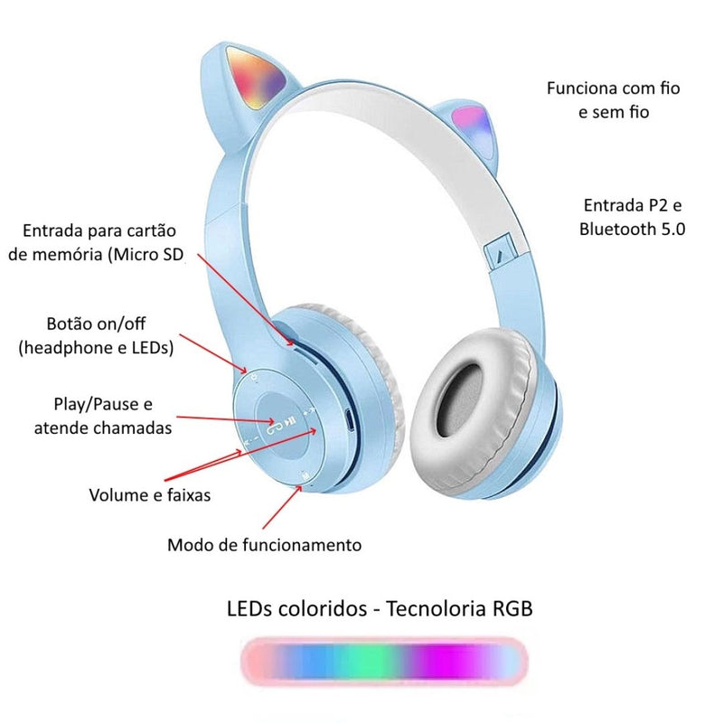 Fone de Ouvido Sem Fio com Microfone