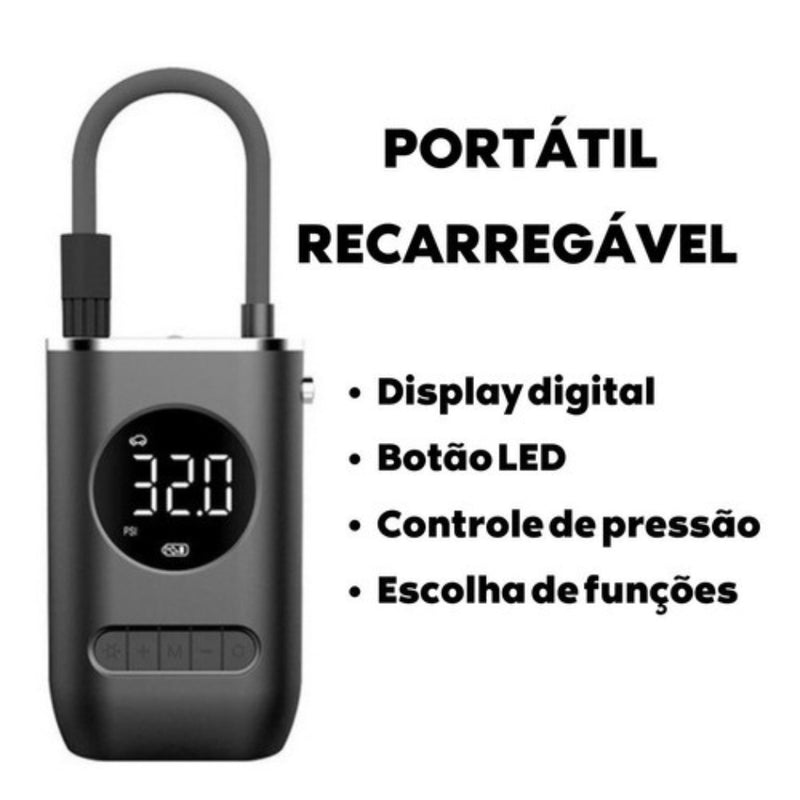 Bomba de Encher Pneu Elétrica Portátil