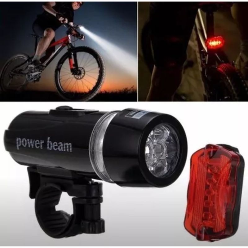 Kit Bike - Lanterna Led + Sinalizador Traseiro Recarregável